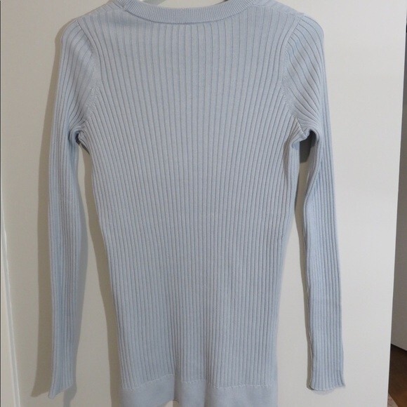 Athleta Sweater Blue Lincoln Park Ribbed Scoop Neck Glacial Womens Small Knit - Picture 8 of 10